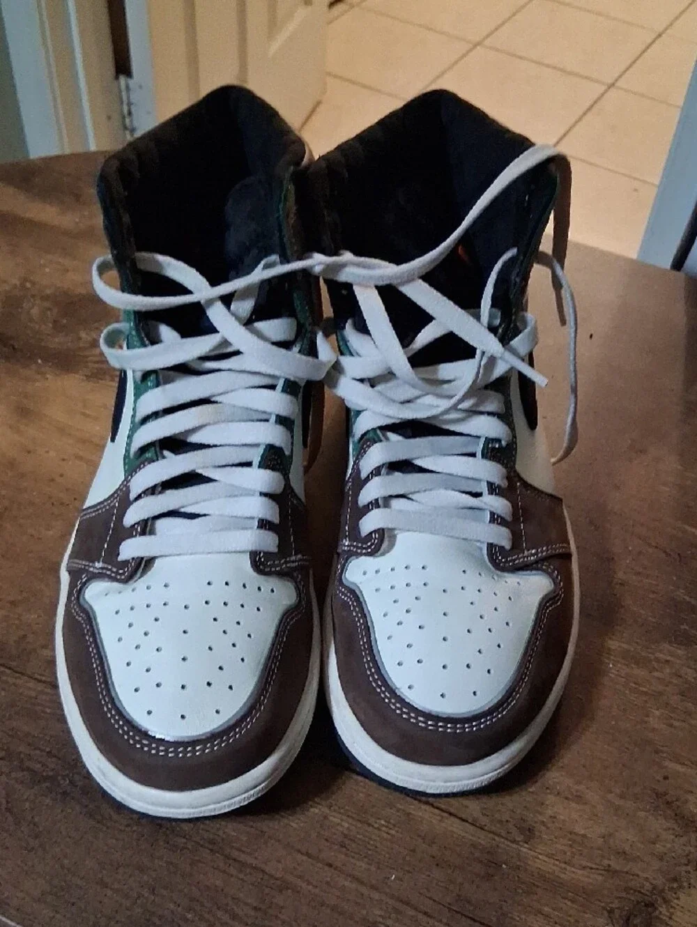 Jordan High-Top Sneakers - White / Brown / Black / Green / Purple